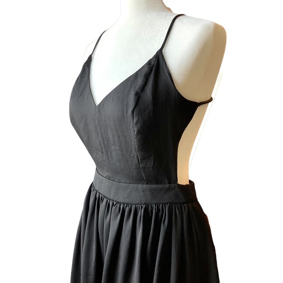 Mystic fit and flare black dress backless skater mini - Sz M - Picture 3 of 11
